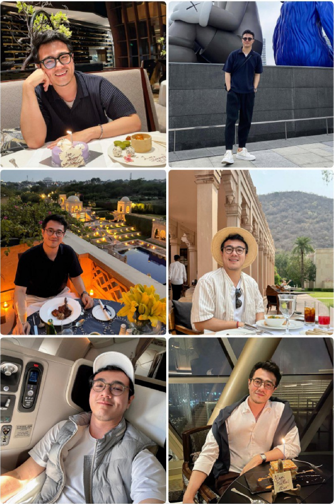 D184 照片448张 视频13个 中国男 生活场景丰富 旅游 自拍多 时尚会打扮 生日照 美食 高尔夫 大叔